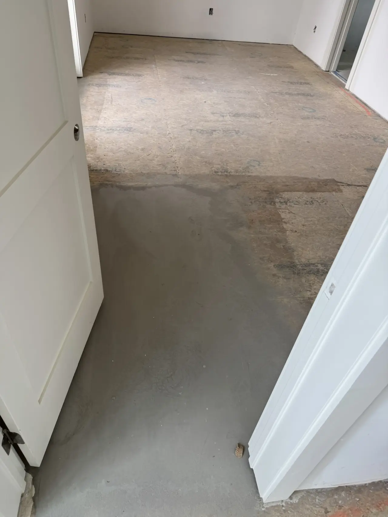 Before: Bedroom · same doorway, slab to finished floor