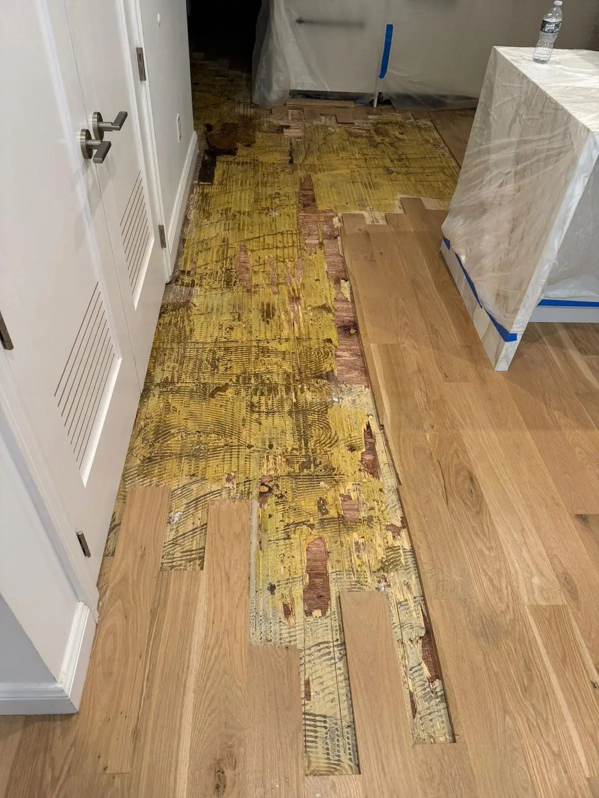 Removal · Only the damaged sections came out. The rest of the floor stayed.